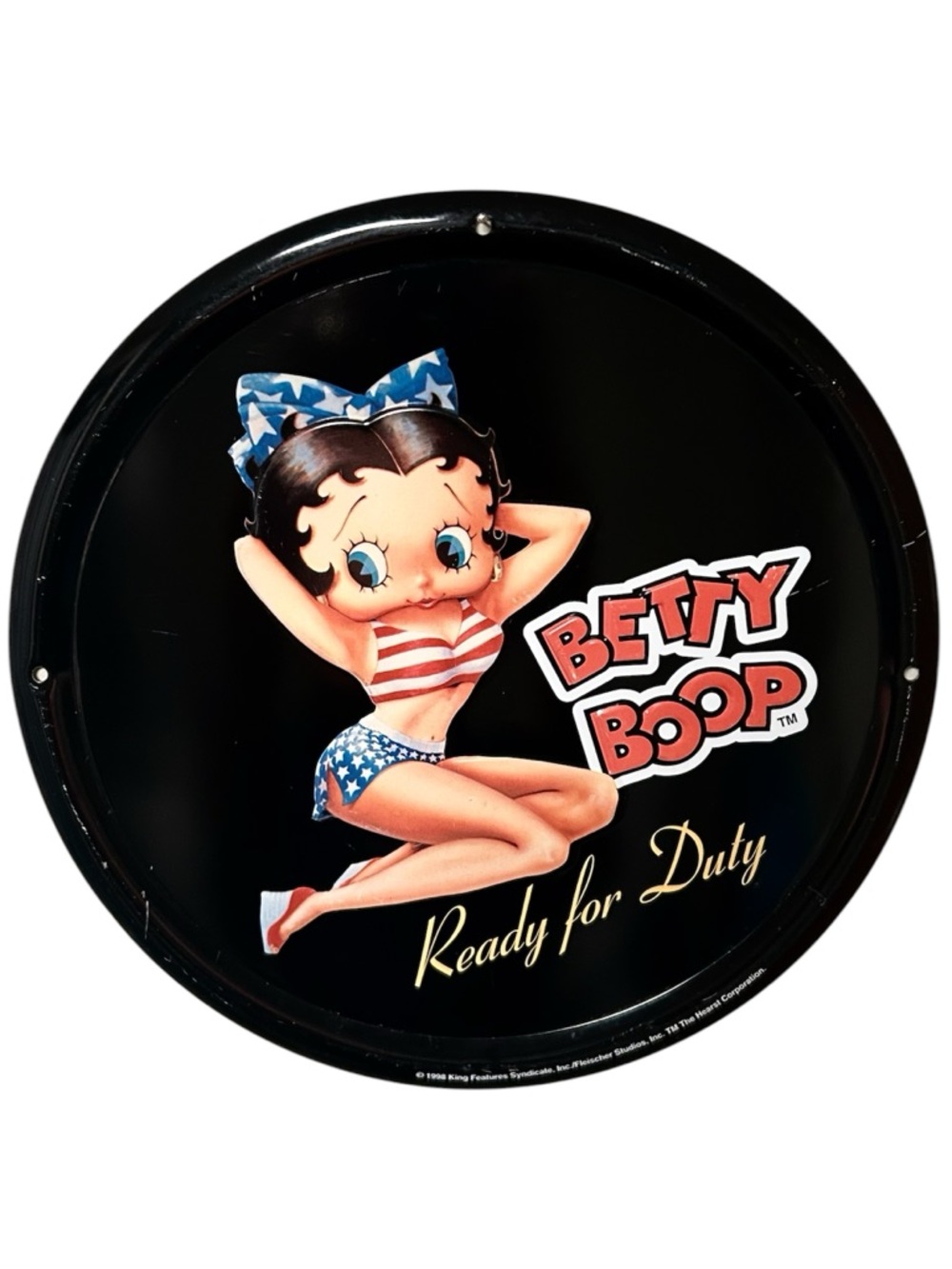 Vintage Betty Boop 'Ready for Duty' Wall Sign